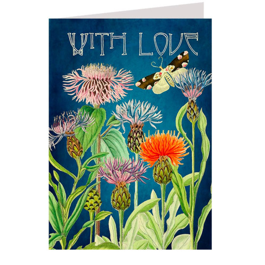 With Love Beautiful Cornflower Card ~ England
